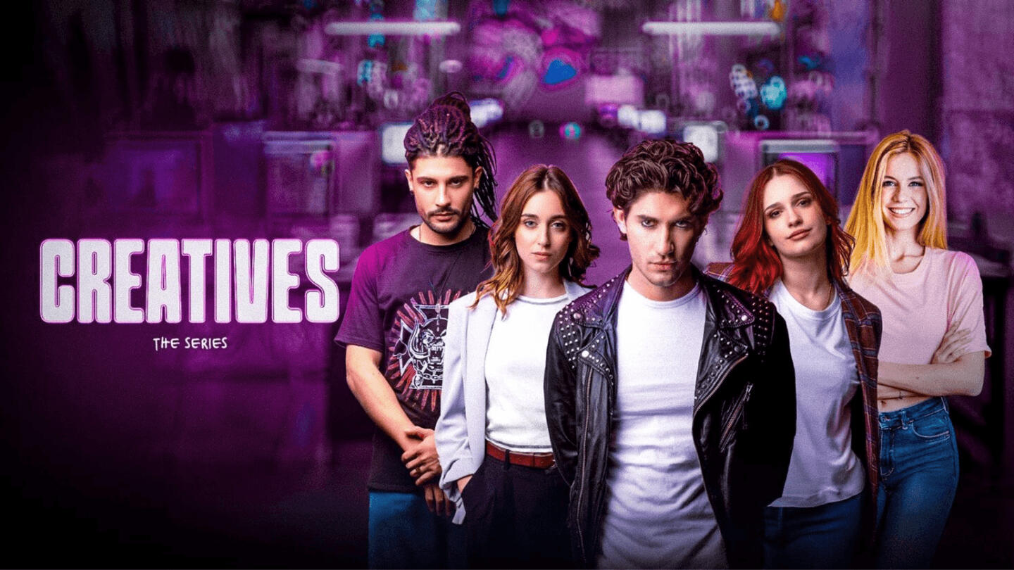 Creatives The Series — Locandina Ufficiale | Jessica Lima Locandina ufficiale in bianco e nero della serie TV Creatives con il cast dei protagonisti e il logo sulla sinistra.